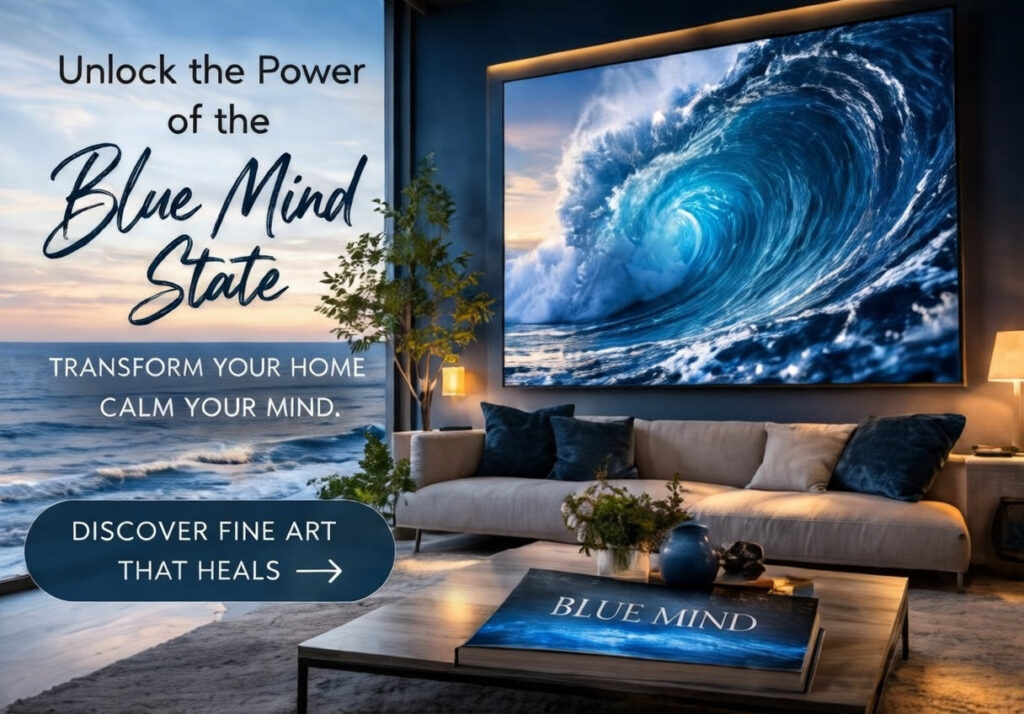 | Unlocking the “Blue Mind” State: How Water-Themed Decor Transforms Your Well-Being + Art That Brings Calm to Your Home