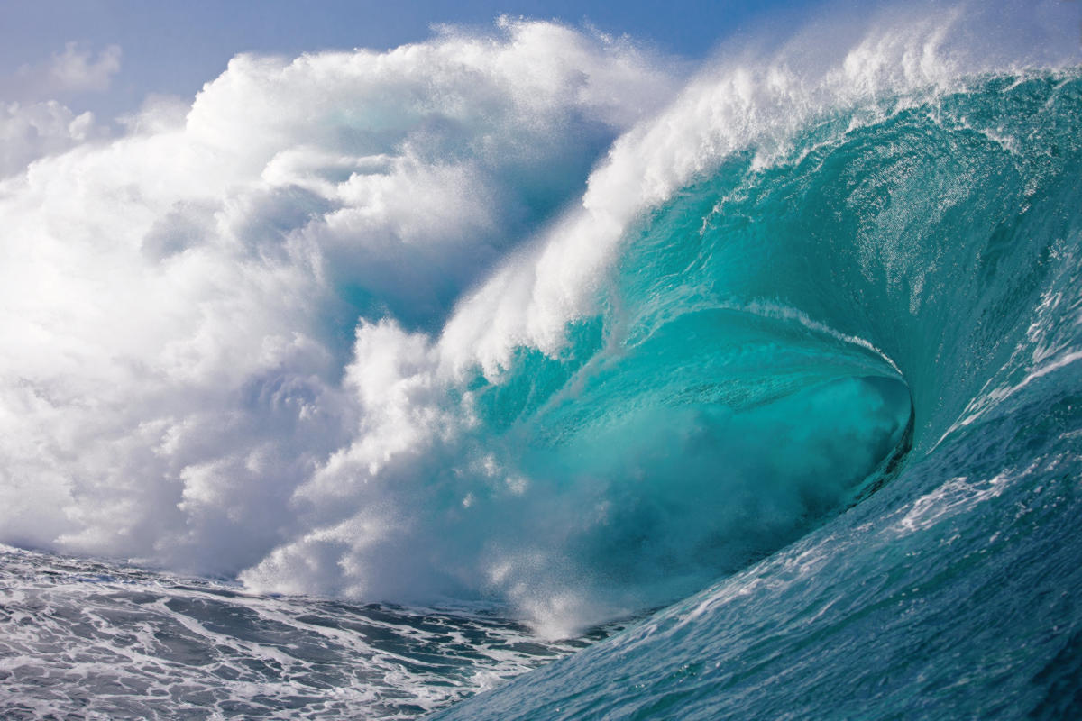 Powerful Ocean Wave Print Surf Wall Art for Living Room, Fine Art Seascape