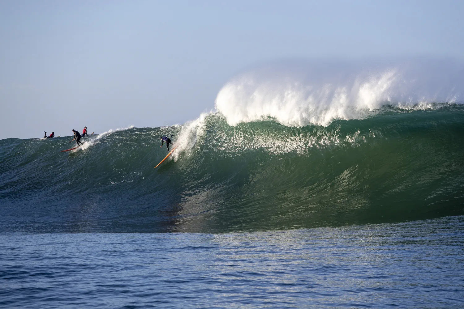 Ian Wallace big wave surfing at Mavericks, dramatic ocean wave fine art.