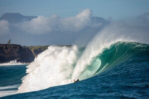  "Jaws" surf break is a famous big-wave surf spot located at Peʻahi, Maui, Hawaii. 