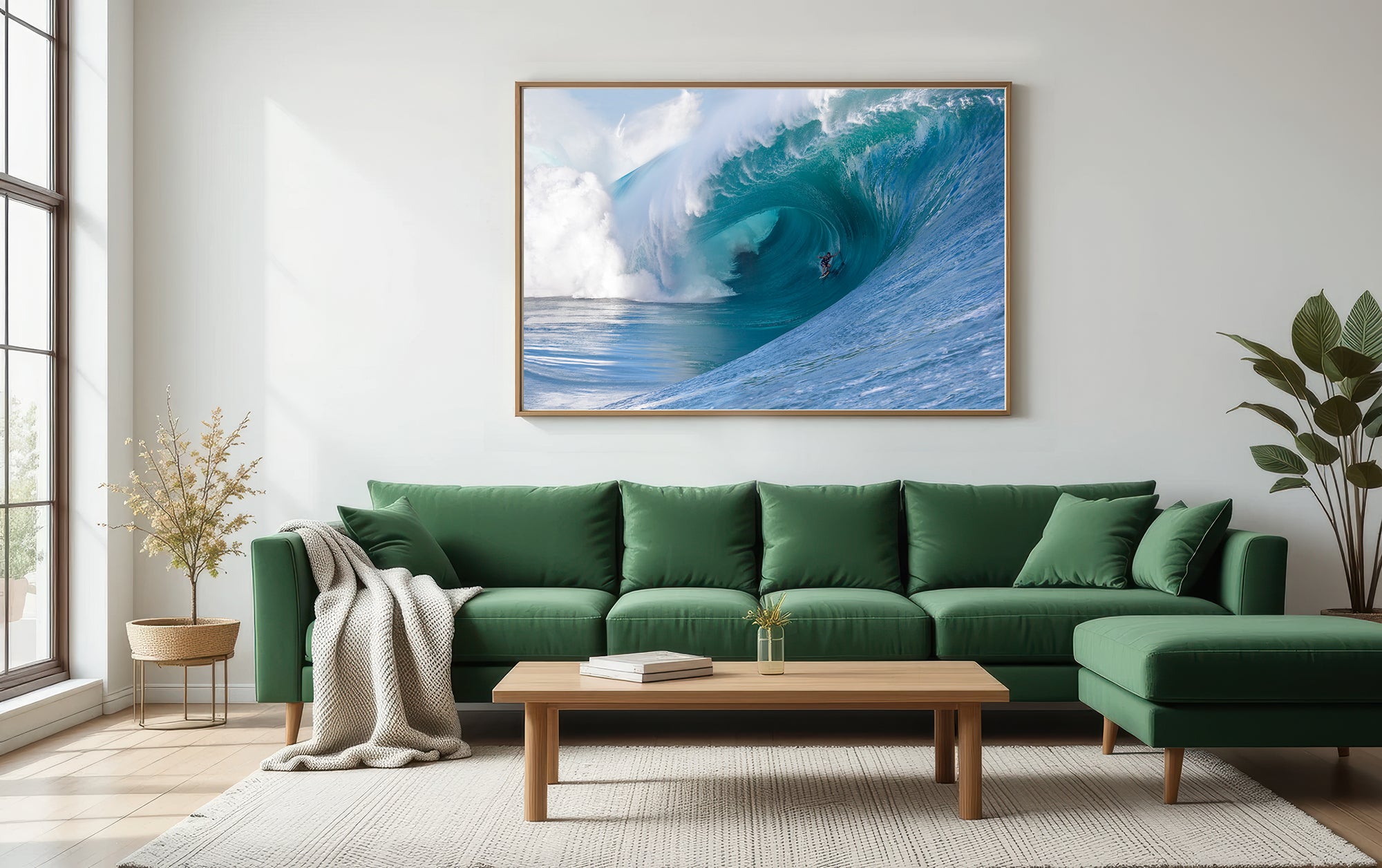 Luxury wall fine art of a large wave at the "End of the Road" in Tahiti, featuring museum-quality archival standards.
